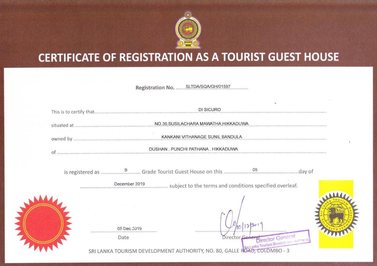 Di Sicuro Tourist Inn Hikkaduwa Exteriér fotografie